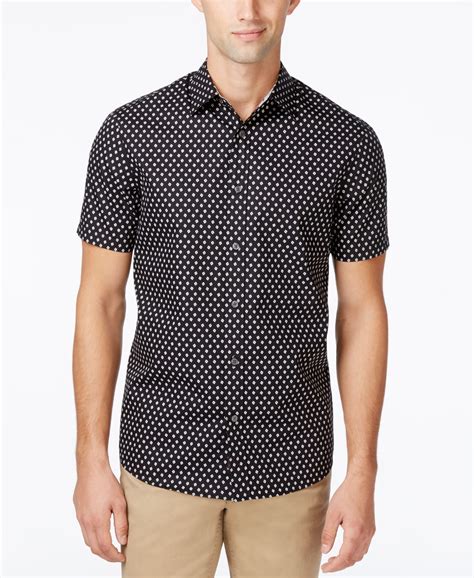 michael kors black and white button down shirt short sleeve|Michael Kors shirts.